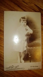 ANTIQUE   REALPHOTO 1890-1905s,."YOUNG BEAUTIFUL KID'S-PORTRAIT"on Studio  Card - Picture 1 of 5