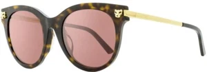 Gafas de sol para mujer CARTIER Panthère de Havana/doradas CT0024SA 004 - Imagen 1 de 2