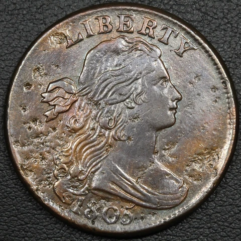 1805 Draped Bust Copper Large Cent - Burnished Cover
