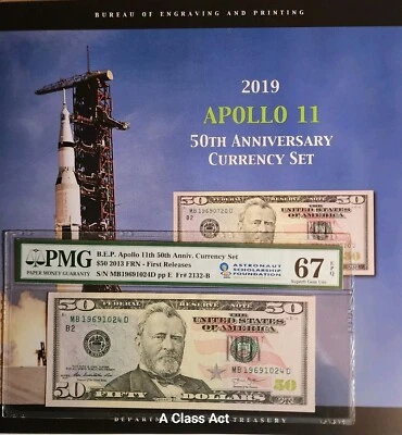 2019 Apollo 11 50th Anv Currency Set PMG 67 EPQ PMG ERROR read description T8731 - Image 1 of 4