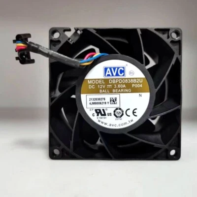 AVC DBPD0838B2U 8038 8CM 12V 3.6A PWM Ball Bearing Server Cooling Fan - Image 1 of 4