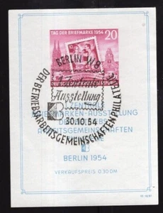 East Germany DDR GDR 1954 Stamp Day Souvenir Sheet Used #226a - Picture 1 of 1