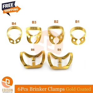 Dental Gummi Dam Klemmen Brinker B1 bis B6 Endodontie Klemmen Titan Gold - Bild 1 von 7