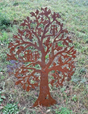 Gartenschild Sichtschutz Gartenstecker Edelrost Gartendeko Stele Windschutz baum - Bild 1 von 4