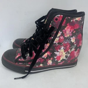 Daddy’s Money Zapatos Florales US 5 UK 2 EUR 35 CM 22 Rosa Negro - Imagen 1 de 8