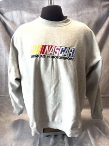 NASCAR logo America's #1 Motorsport Vintage Gray Pullover Sweatshirt Hanes Men's - Picture 1 of 6