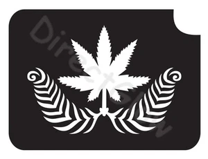 Plantilla de tatuaje de maquillaje brillo arte corporal hoja de cáñamo 1009 2,75"" x 3,75"" - paquete de 5 - Imagen 1 de 1