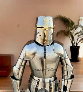 Medieval Brass Wearable Suit Of Armor Crusader Knight Full Body Armour Costumes - Picture 1 of 7