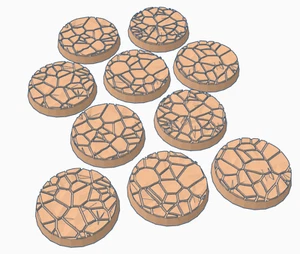 10x Cracked Earth round Bases 25mm  D&D Wargames - Picture 1 of 3