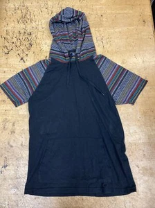 BEAUTIFUL GIANT sz Small SHORT SLEEVE HOODIE SHIRT African Black - Picture 1 of 11