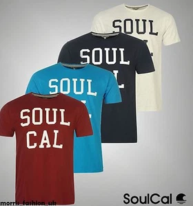 Mens Branded SoulCal Varsity Style Print Logo T Shirt Cotton Top Size S-XXL - Picture 1 of 10