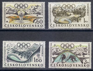 Czechoslovakia 1968 MNH Mi 1763-1766 Sc 1516-1519  Olympic Games, Grenoble ** - Picture 1 of 2