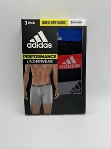 Adidas Men's Performance Boxer Brief Underwear (3-Pack) -Black/Black/Black - MED - Picture 1 of 4