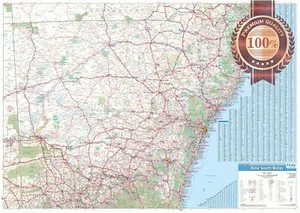 DETAILED NEW SOUTH WALES STATE ROADS NSW AUSTRALIA MAP OF AUS PREMIUM POSTER - Imagen 1 de 6