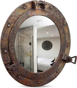 Rustic Copper Shipwrecked Premium Nautical Porthole Mirror Wall Mirror Home Deco - Picture 1 of 3
