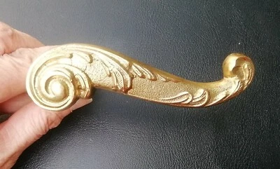 Ancienne Poignée de Porte Forme Béquille en Bronze Louis XV 19ème - Photo 1/4