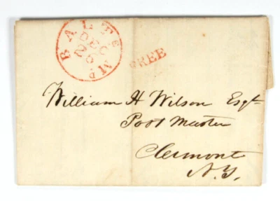 Baltimore, MD. Dec. 26 1828 Free Frank. Brother responds to father's death. SFL. - Image 1 of 3