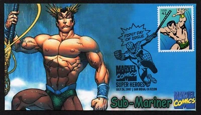 USA, SCOTT # 4159-C, ILLUSTRATED FDC COVER 2007 SUB-MARINER, FROM MARVEL COMICS - Image 1 of 2