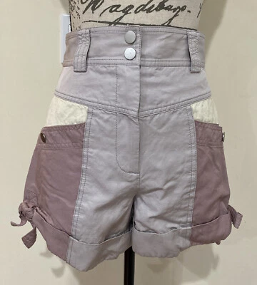 Rebecca Taylor Women's Colorblock Shorts Purple Multi Sz 0 - Image 1 of 4