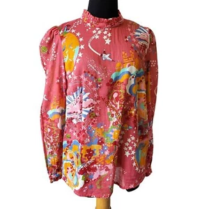 NUOVO Emporio Sirenuse Positano Lucilla Caliph's Dream camicia top rosa psichedelico - Foto 1 di 13