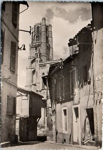 Echt Foto Priesterstraße, die Kathedrale, Albi, Frankreich RPPC Postkarte - Bild 1 von 2