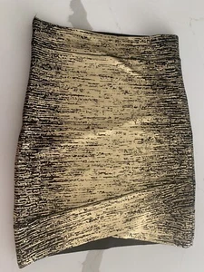 BCBG Max azria black gold foil skirt size S - Picture 1 of 2