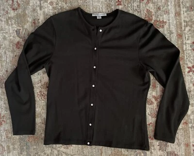 Cárdigan de algodón negro roto PORT AUTHORITY tejido peso medio cuello redondo elástico XL USADO EN EXCELENTE ESTADO Foto 1 de 3