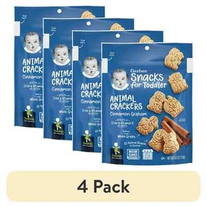 Pack of 4  -  Gerber Snacks for Baby Arrowroot Biscuits, 5.5 Ounce Pouch - Picture 1 of 6