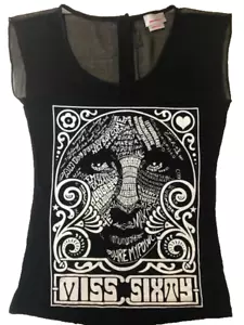 Archival Miss Sixty Black Top sz XS Miss60 Italy - Picture 1 of 10
