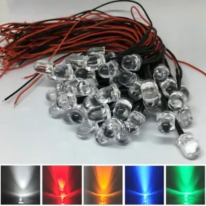 10pcs 3mm 5mm 10mm 5-12V LED Pre-wired General-purpose Light-emitting Diode 20cm - Picture 1 of 11
