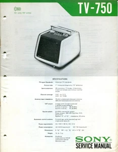 Sony TV-750 Television Electronic Service Manual - Picture 1 of 3