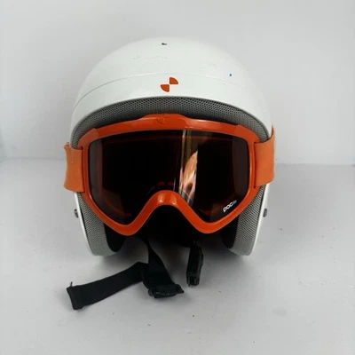 Casco de esquí POC Skull X blanco XS-S 51-54CM con juego de gafas POC naranjas Foto 1 de 4