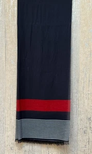 Brooks Brothers 100% Baumwolle Schal/Überwurf Made in Italy Navy Rot Grau Streifen - Bild 1 von 4