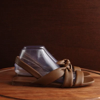 Sandalias Vince para mujer talla 9,5 marrón olmo cuero planas sin cordones zapatos informales Foto 1 de 4