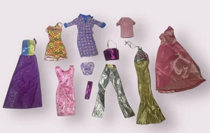 Barbie Clothes Lot 11 Pieces Lifesavers Party Dress Gowns CropTop Silver Pants - Picture 1 of 4