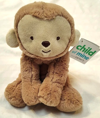 Pelúcia de macaco New Carters Child Of Mine 2015 marrom chocalho enrugado sentado 62284 - Imagem 1 de 4