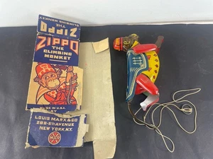 ZIPPO VINTAGE MARX TIN LITHO THE CLIMBING MONKEY With Box For Parts - Bild 1 von 13