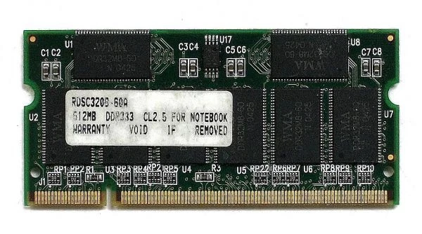 Laptop memory, rdsc3208-60a 512mb ddr333 cl2.5, 512mblt2700 f173559, tmtc tds16 - Image 1 of 1