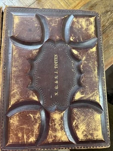 1872 HOLY BIBLE illustrated INGRAM COBBIN family ANTIQUE leather POST CIVIL WAR - Imagen 1 de 7