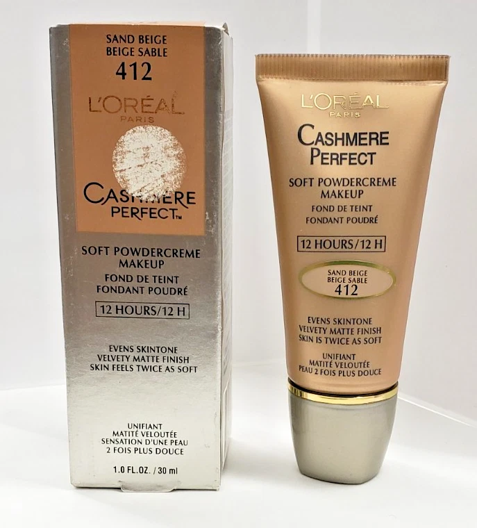 NEW L'Oréal Cashmere Perfect Soft PowderCreme foundation-412 SAND BEIGE - Image 1 of 1