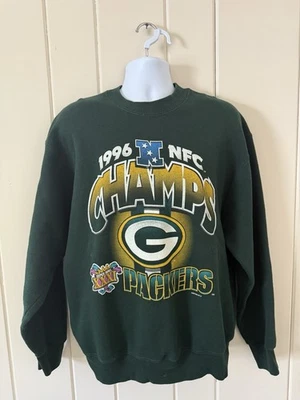 Green Bay Packers 1996 NFC Champs Pro Player Vintage Sweatshirt Men’s XL Green - Image 1 of 3