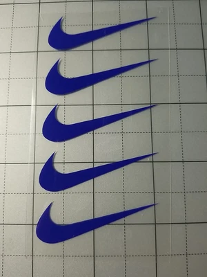 🔵 2" Nike Swoosh Transferencias Iron-On: Azul Real, ¡Paquete de 5! Foto 1 de 3
