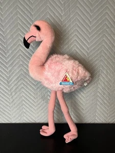 Vintage Large Dakin Huggables Standing Wired Flamingo Plush Stuffed Animal Tags - Picture 1 of 9