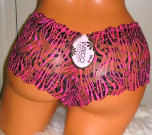 Bragas Lencería Inteco Encaje Vino y Negro Cheeky Boyshorts Mediano Adulto Regalo - Imagen 1 de 7