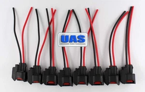 8PC EV6 EV14 USCAR FUEL INJECTOR PIGTAIL CONNECTORS FORD CHEVY DODGE FAST LS2/3 - Picture 1 of 3