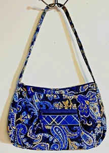 Vera Bradley Windsor Schultertasche/Geldbörse dunkelblau Paisley gesteppt 100% Baumwolle - Bild 1 von 18