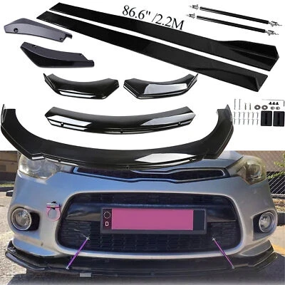 For KIA Forte Koup 2014-2018 Front Bumper Lip Spoiler + Side Skirts + Rear Lip Foto 1 de 4