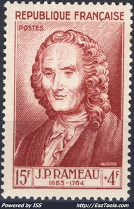 FRANCE JEAN PHILIPPE RAMEAU N° 947 NEUF * AVEC CHARNIERE - Picture 1 of 2