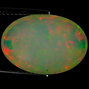 7.05 Ct Natural Ethiopian Cabochon Opal Gemstone Multi Color Oval Cut - Picture 1 of 2