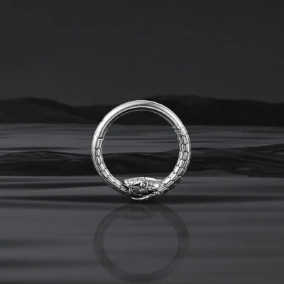 1 PIEZA 316L Acero Inoxidable Ouroboros Tabique Clicker Nariz Anillos Aro Oreja Cartílago Foto 1 de 4